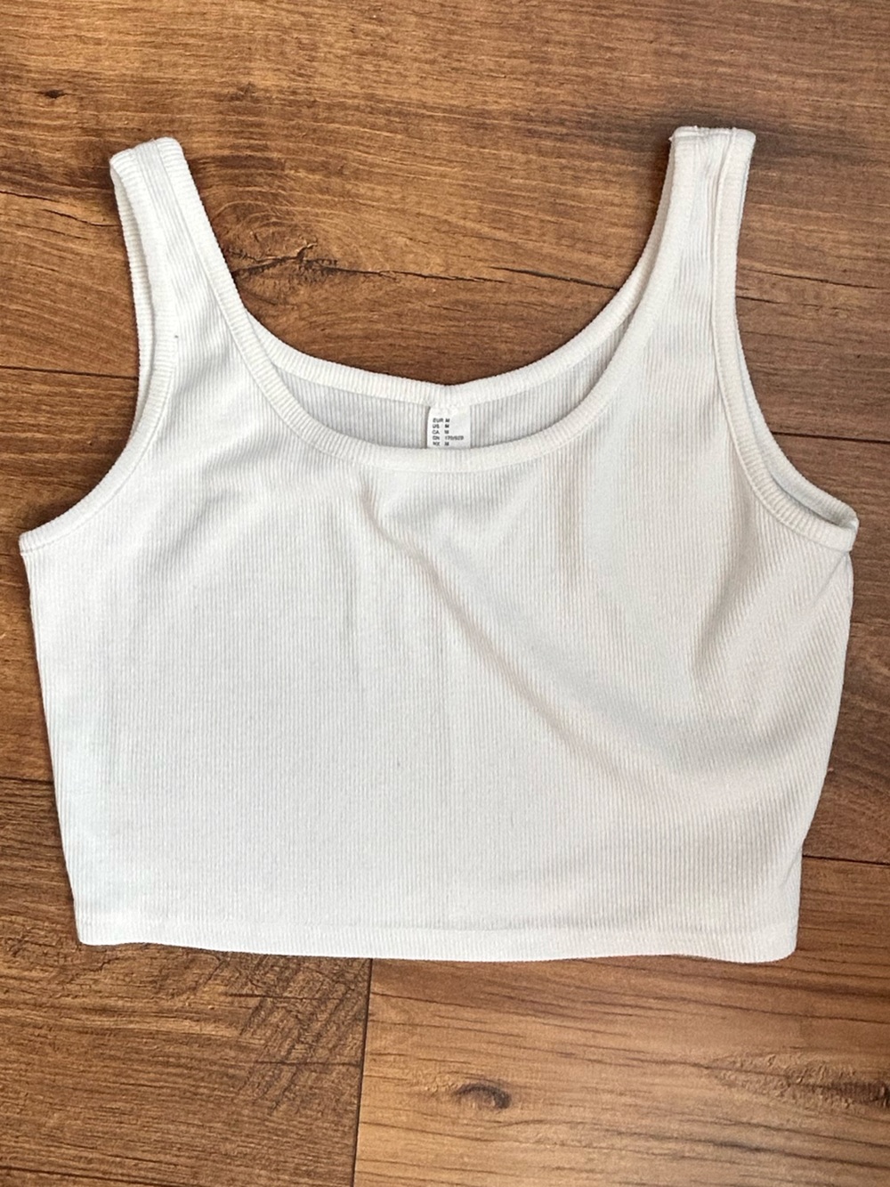 Women’s White Ribbed Crop Tank Top - Minimal Scoop Neck